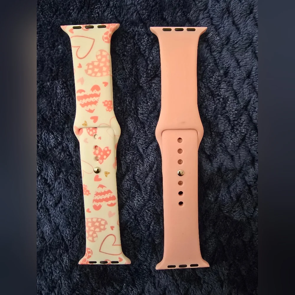 Heart Pattern and Pink Smartwatch Bands 2 Units